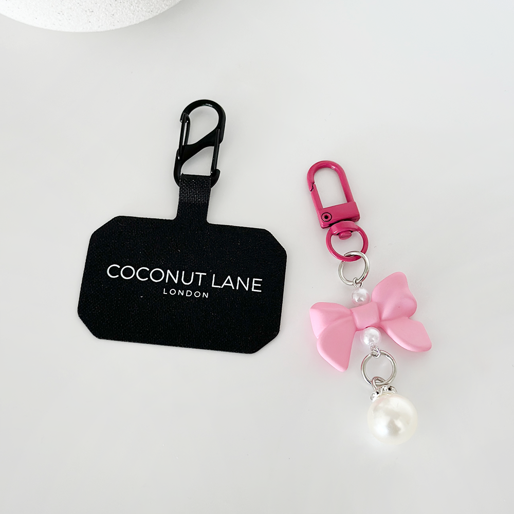 Coquette Bow Phone Keyring Bundle - Bright Pink