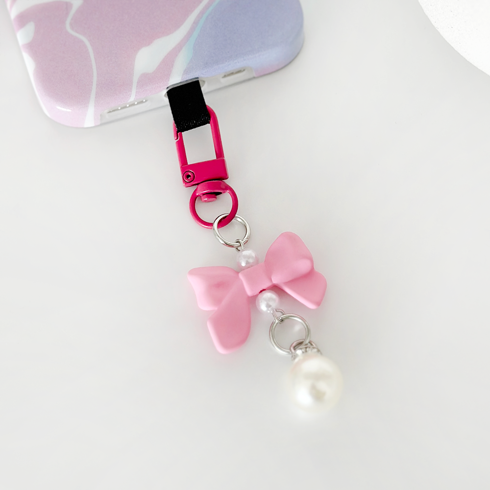 Coquette Bow Phone Keyring Bundle - Bright Pink