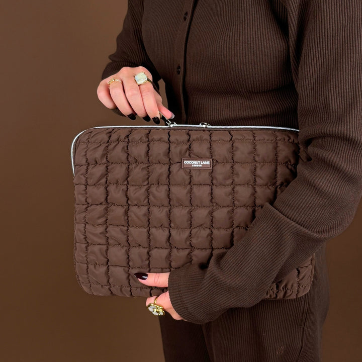 Quilted Chocolate Laptop Sleeve