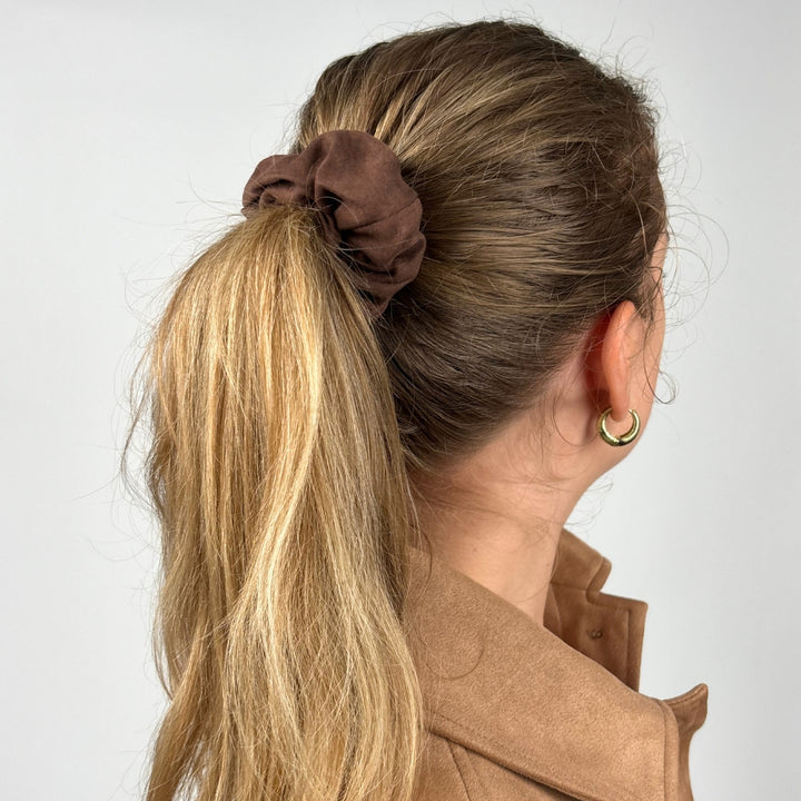Suedette Scrunchie - Chocolate