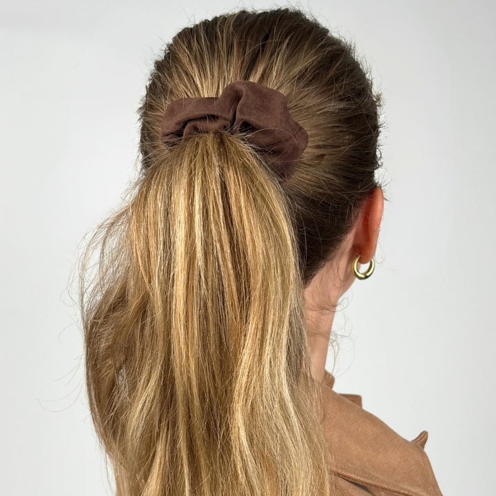 Suedette Scrunchie - Chocolate