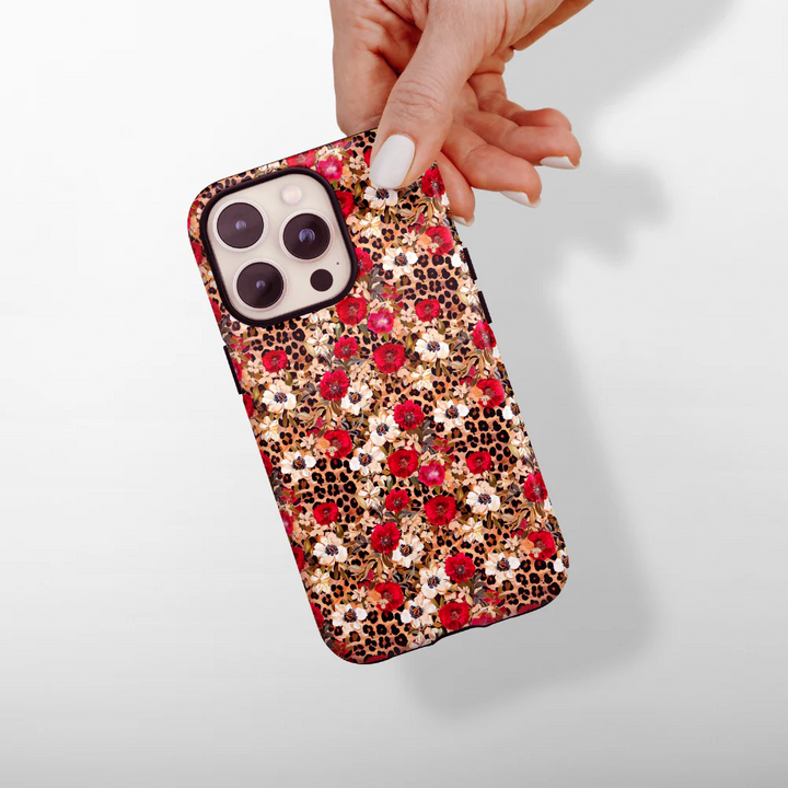 Tough MagSafe® Phone Case - Leopard Print Roses