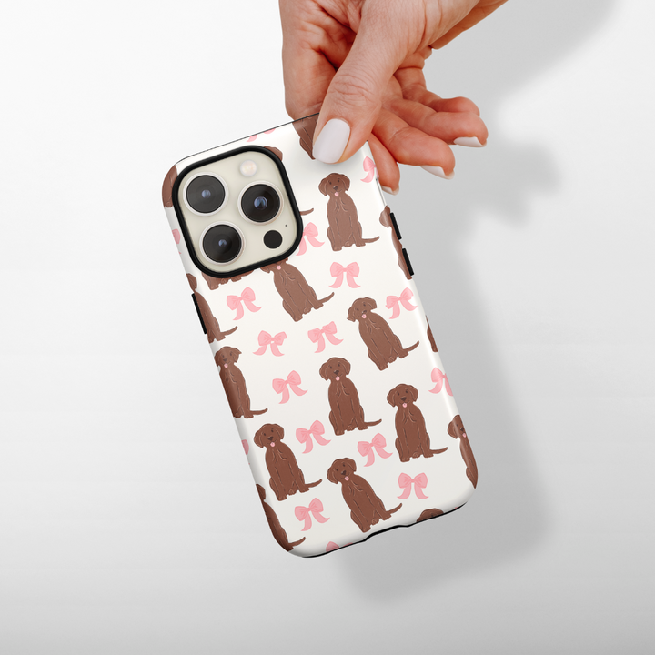 Bows & Besties Tough Phone Case - Chocolate Labrador