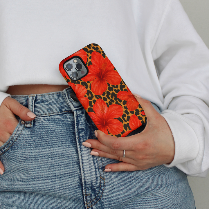 Tough Phone Case - Leopard Hibiscus