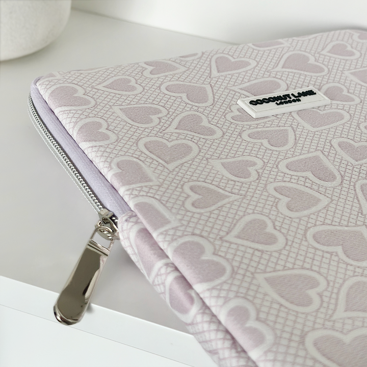 Lilac Hearts iPad Sleeve