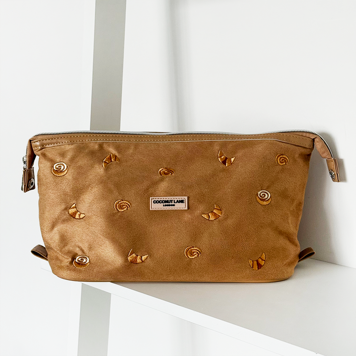 Suedette Expandable Makeup Bag - Croissant Club