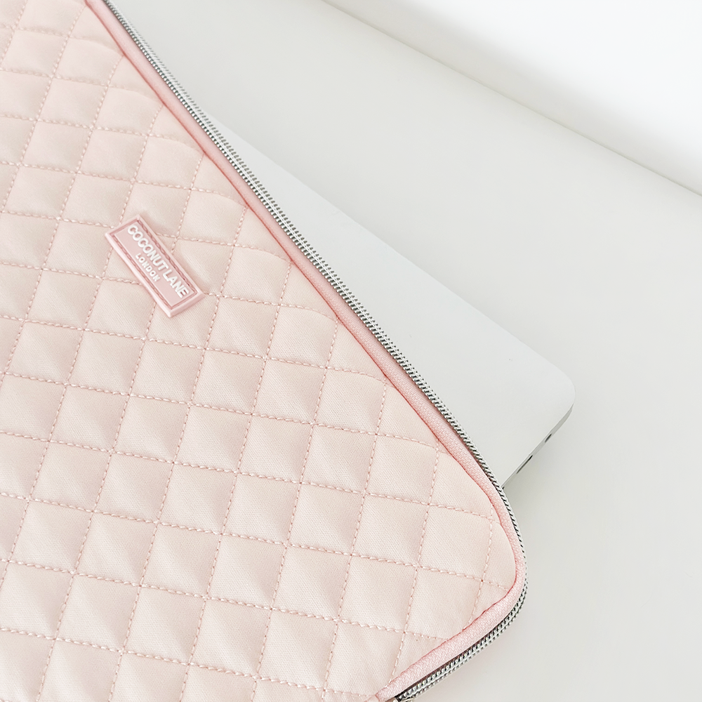 Quilted Marshmallow Pink Laptop Sleeve