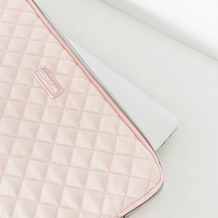 Quilted Marshmallow Pink Laptop Sleeve