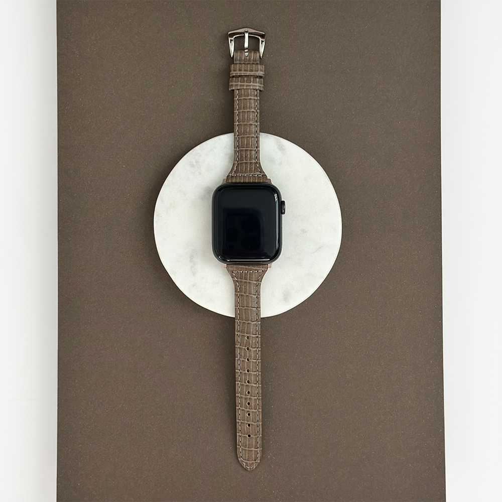 NEW - Vegan PU Croc Leather Apple Watch Strap - Mocha