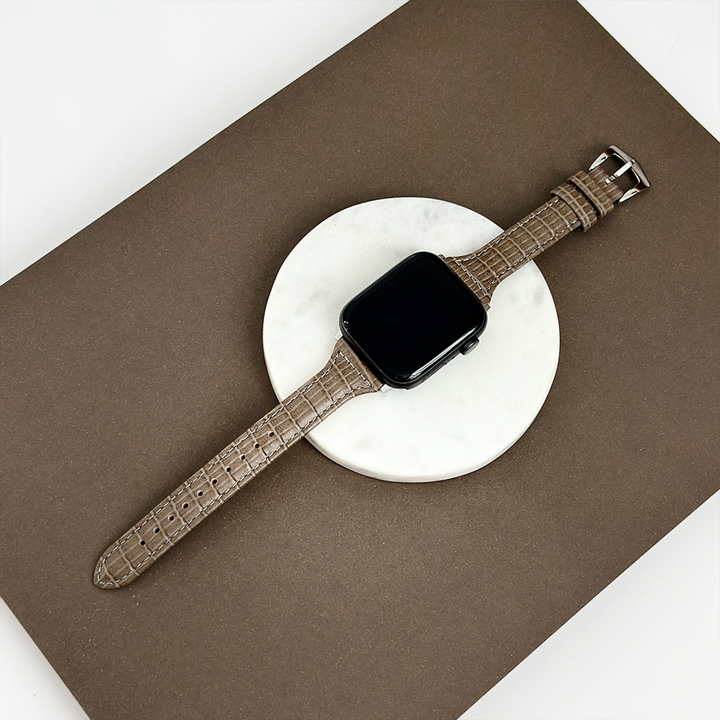 NEW - Vegan PU Croc Leather Apple Watch Strap - Mocha