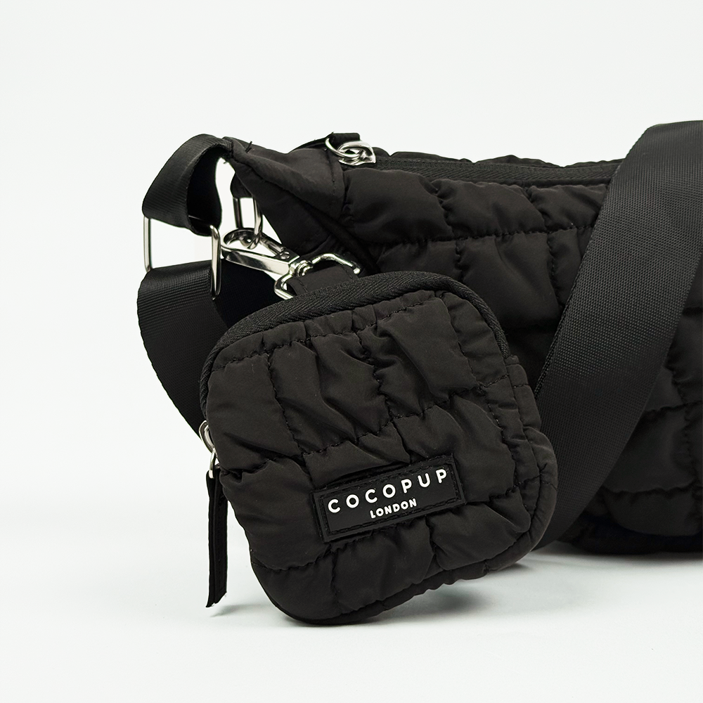 Crossbody Crescent Dog Walking Bag Bundle - Onyx