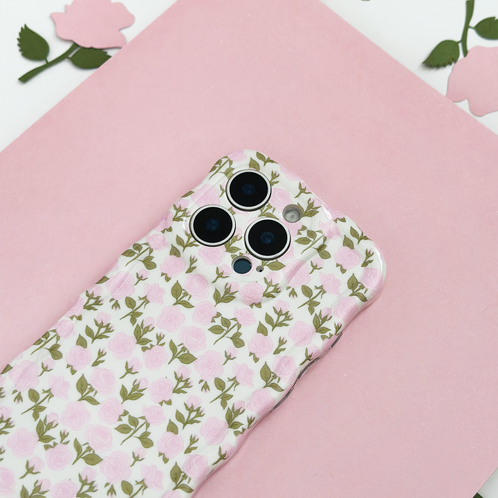 Wavy Phone Case - Buy Me Roses Baby Pink