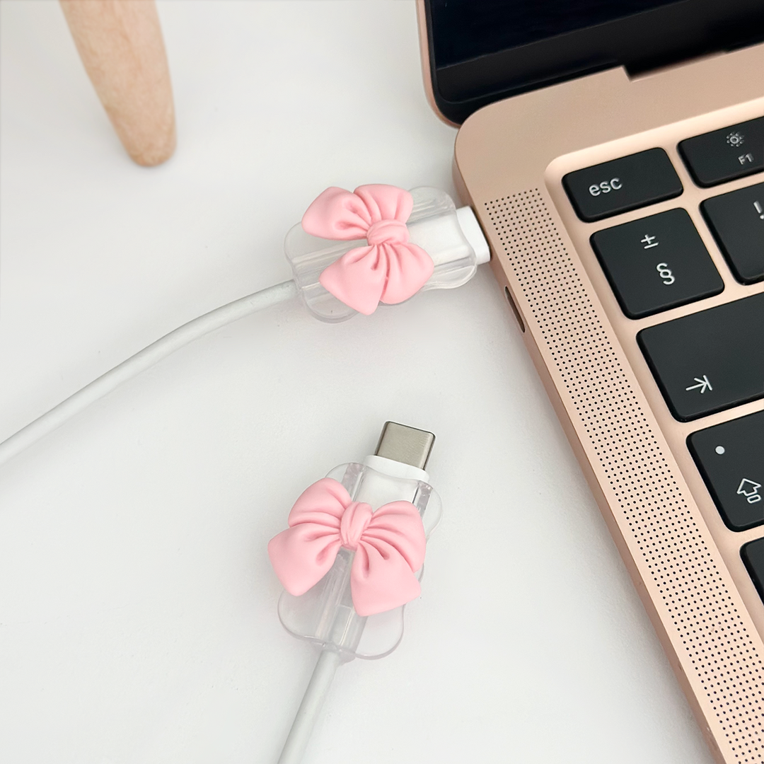Cable Cover Charm Pack - Pink Bow