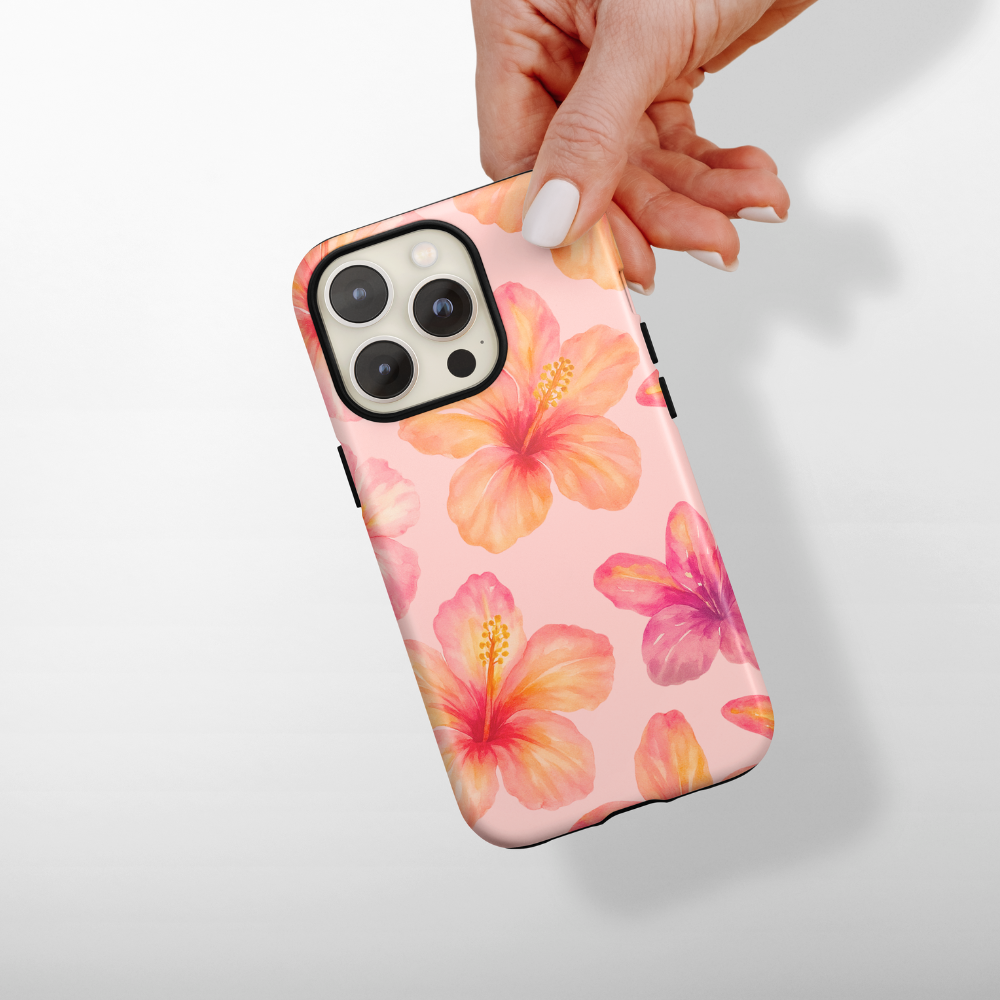 Tough Phone Case Island Girl Pink Hibiscus | iPhone Cases Tough Phone Case Island Girl Pink Hibiscus | iPhone Cases