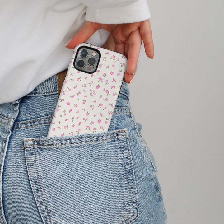 Tough Phone Case - Pink Watercolour Flowers