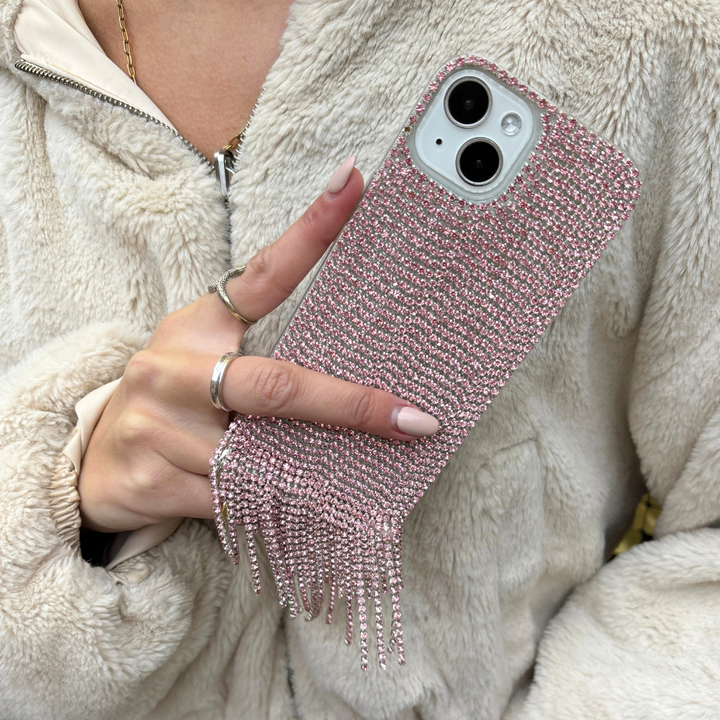 Diamante Tassel Phone Case - Pink