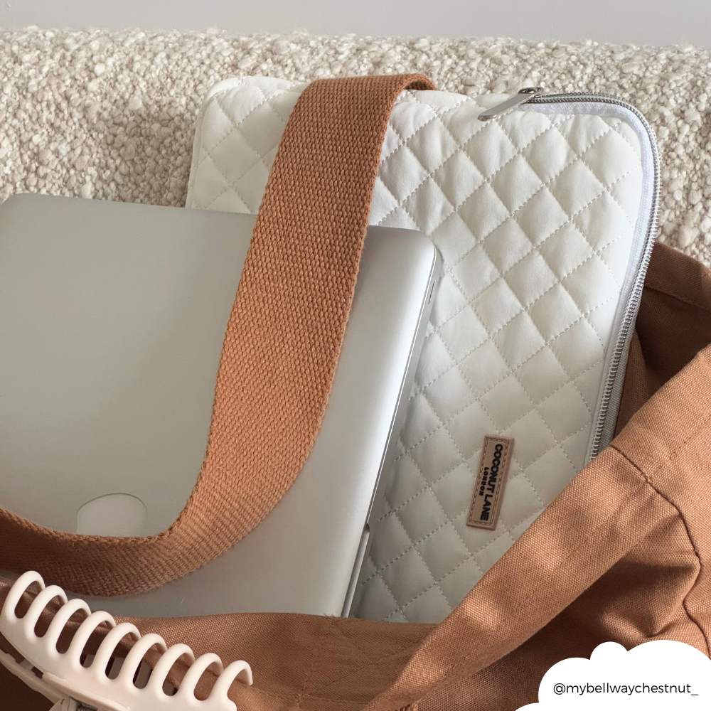 Quilted Milky Coconut Laptop Sleeve