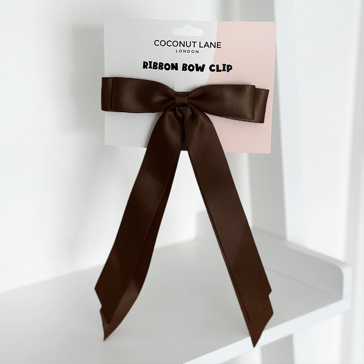Ribbon Bow Clip - Chocolate