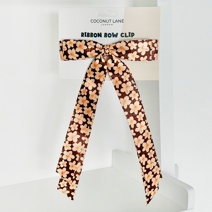Ribbon Bow Clip - Safari Bloom