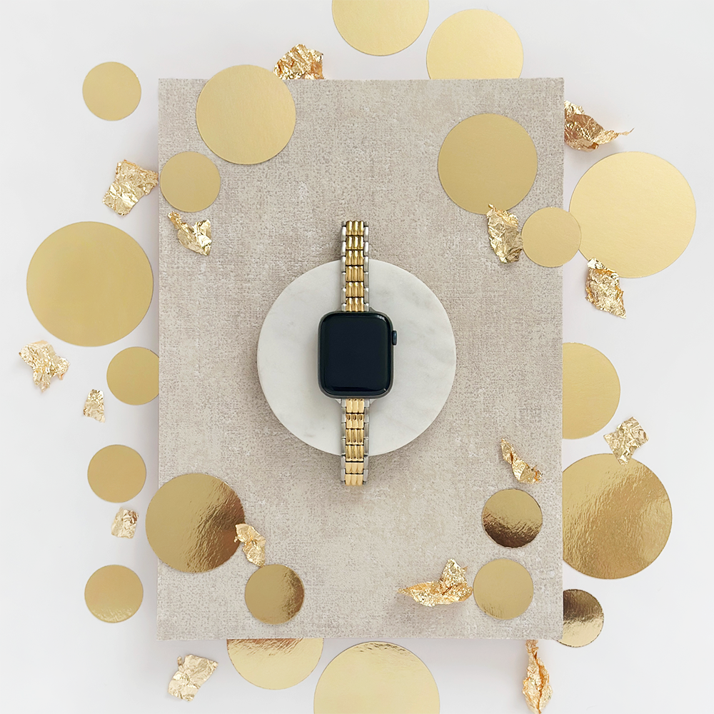 Slim Stainless Steel Apple Watch Strap Silver Gold Watch