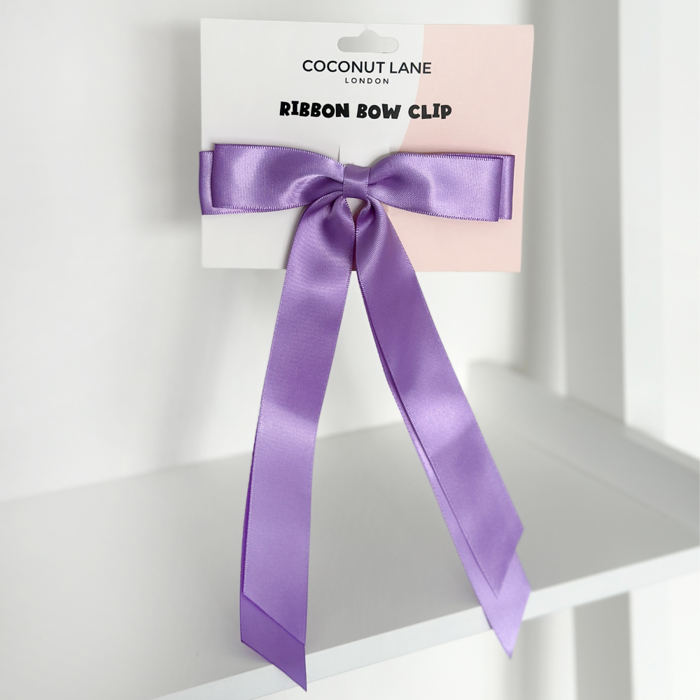 Ribbon Bow Clip - Hyacinth Purple