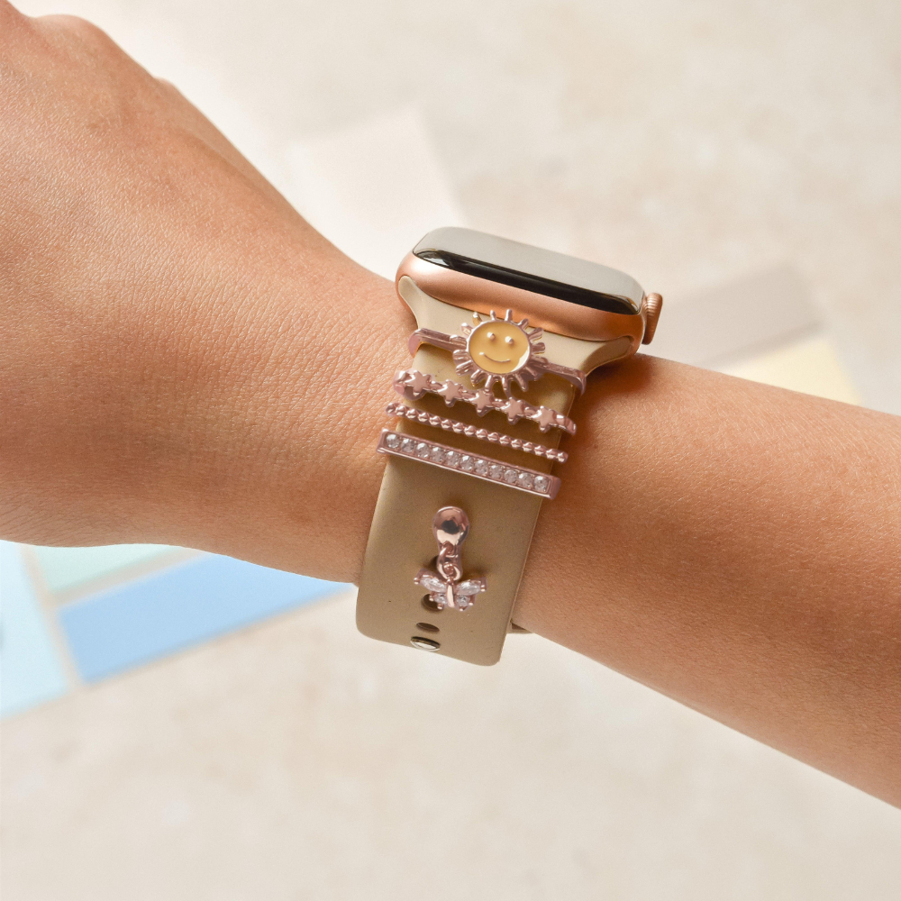 Watch Strap Charm Pack - Rose Gold Smiley Sun
