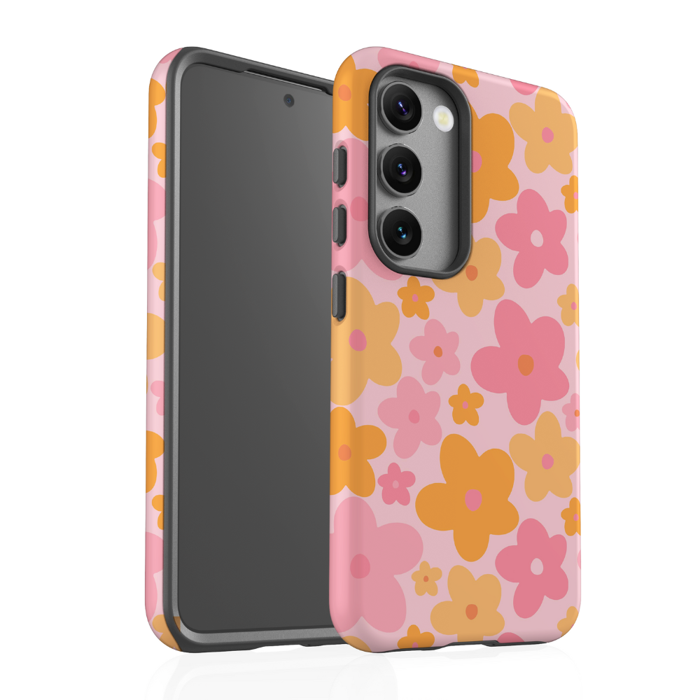 Samsung Phone Case - Pink & Orange Bloom