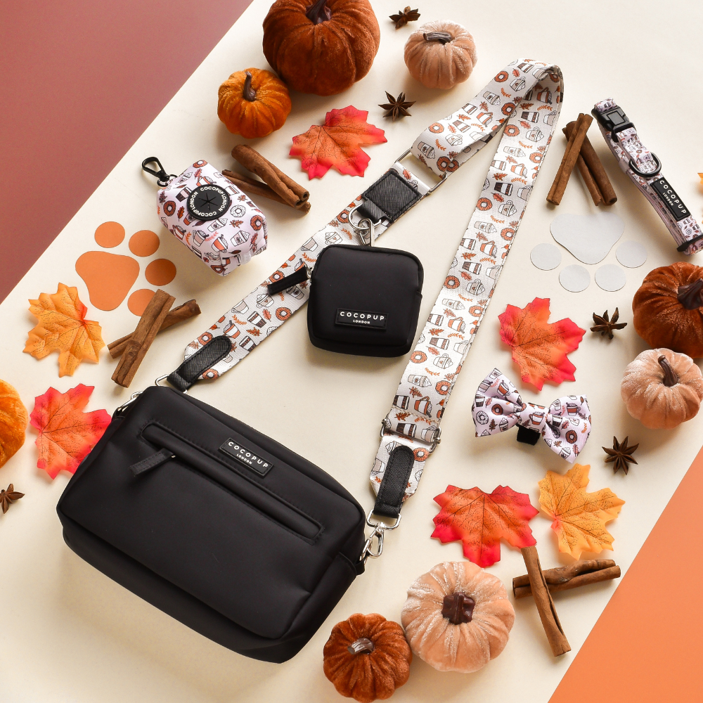 Dog Walking Black Bag Bundle - Autumn Spiced Latte