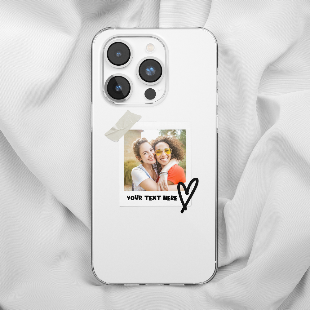 Clear Personalised Polaroid Bestie Phone Case - Upload Your Photo