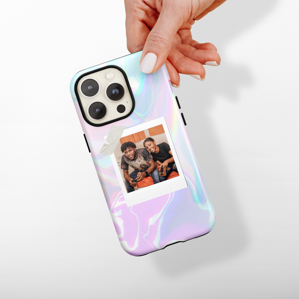 Patterned Personalised Polaroid Bestie Phone Case - Upload Your Photo