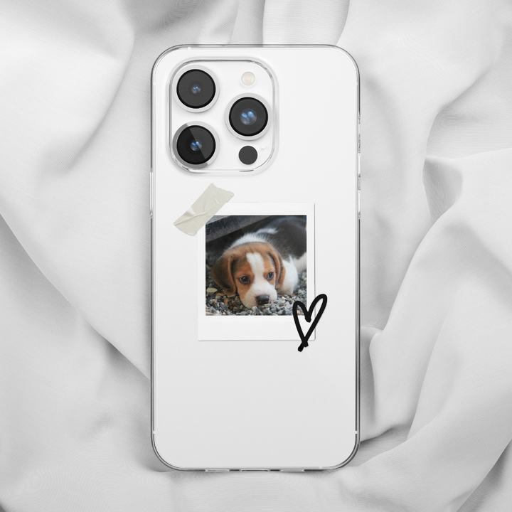 Clear Personalised Polaroid Dog Phone Case - Upload Your Photo