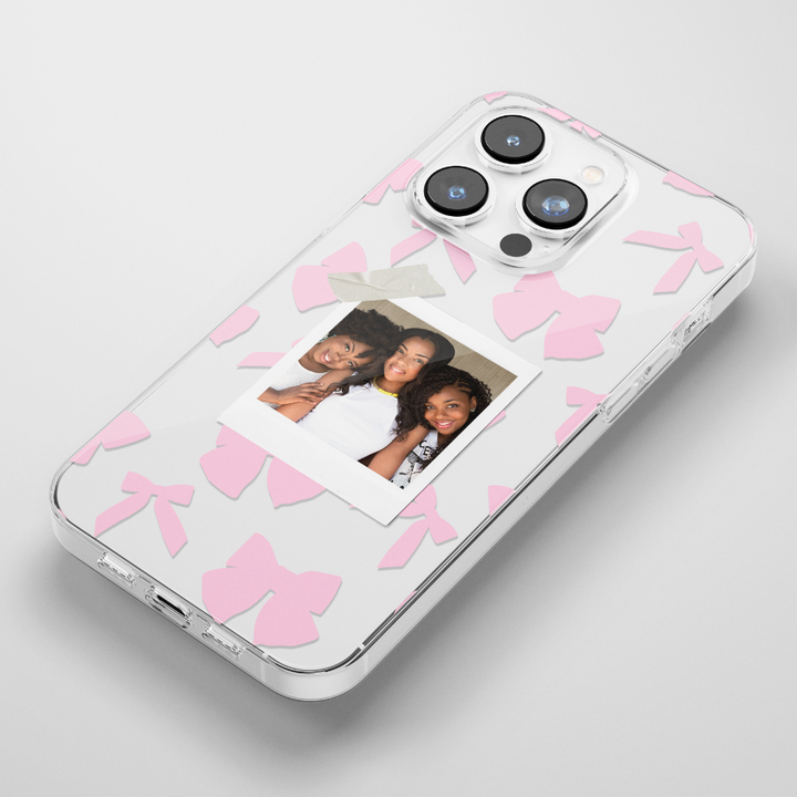 Clear Patterned Personalised Polaroid Bestie Phone Case - Upload Your Photo