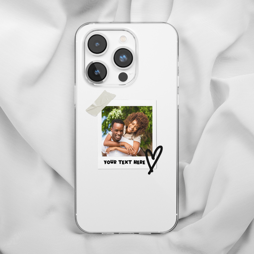 Clear Personalised Polaroid Partner Phone Case - Upload Your Photo
