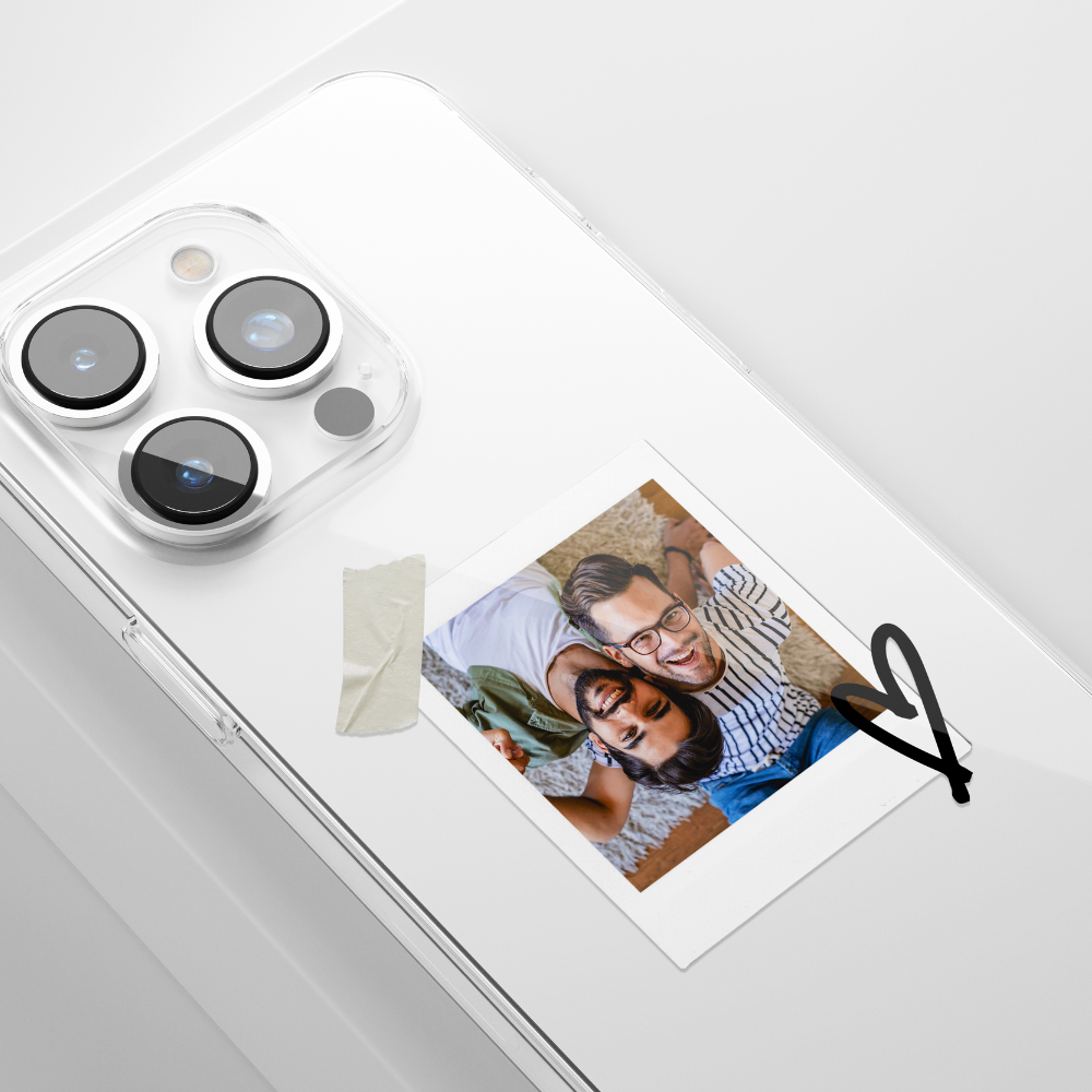 Clear Personalised Polaroid Partner Phone Case - Upload Your Photo