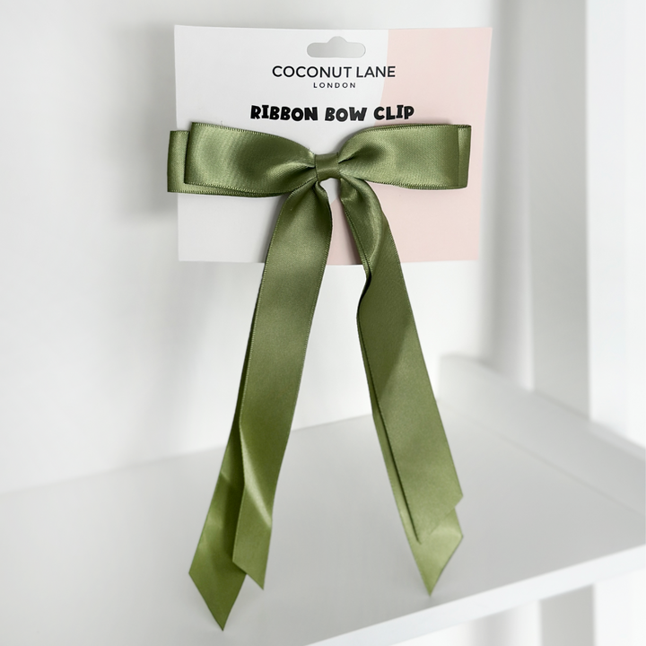 Ribbon Bow Clip - Chic Khaki