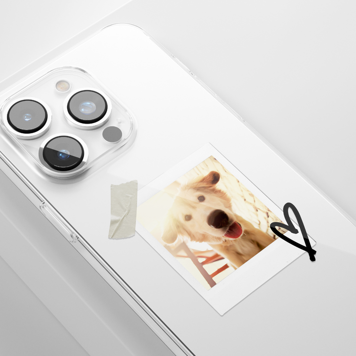 Clear Personalised Polaroid Dog Phone Case - Upload Your Photo