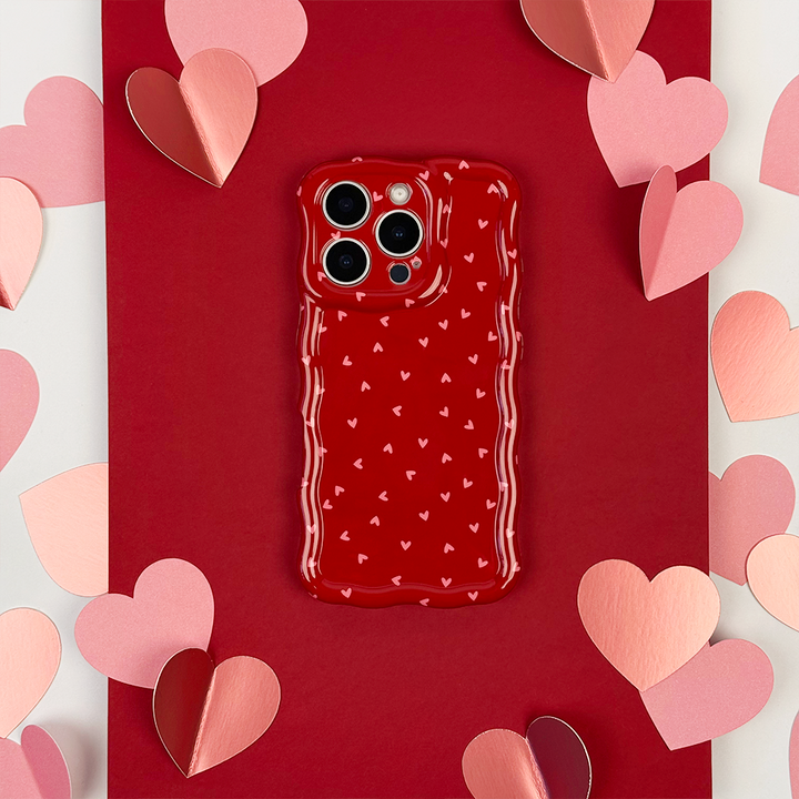 Wavy Phone Case - Mulberry Hearts