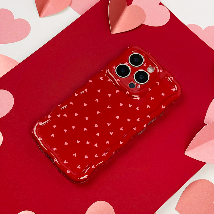 Wavy Phone Case - Mulberry Hearts