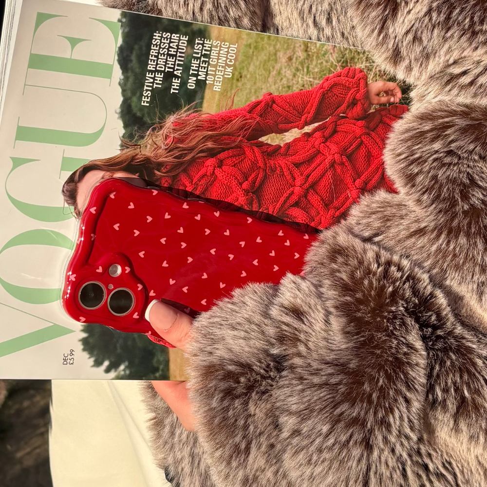 Wavy Phone Case - Mulberry Hearts