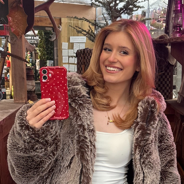 Wavy Phone Case - Mulberry Hearts