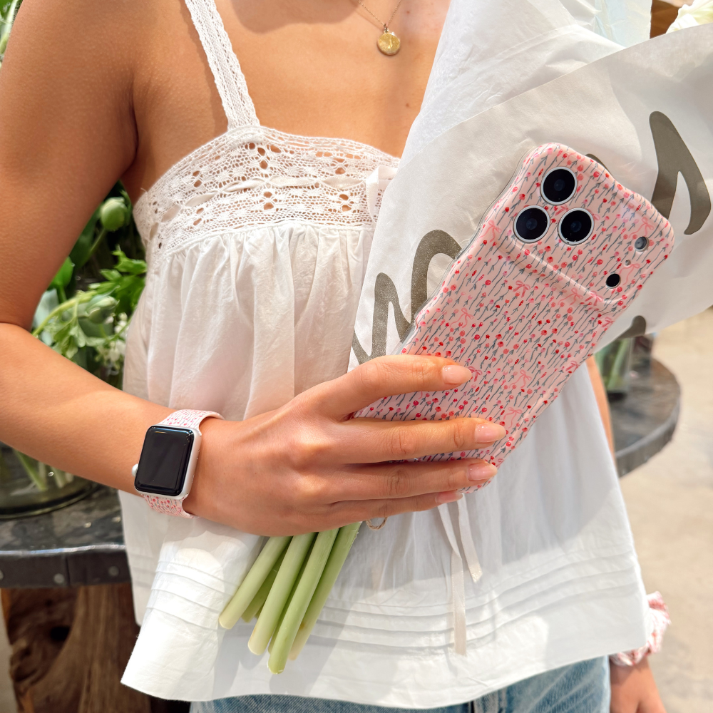 Wavy Phone Case - Peony Bow