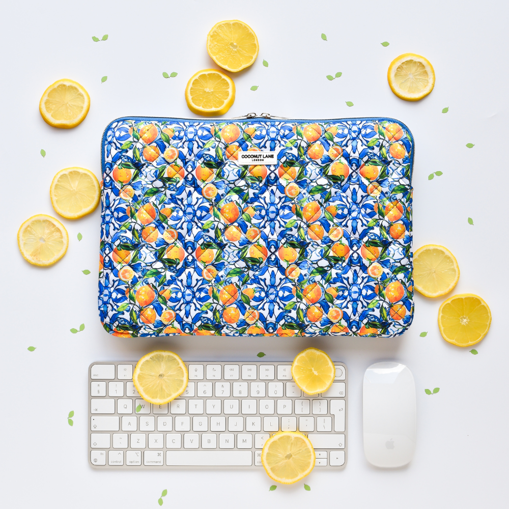 Quilted Amalfi Lemon Laptop Sleeve