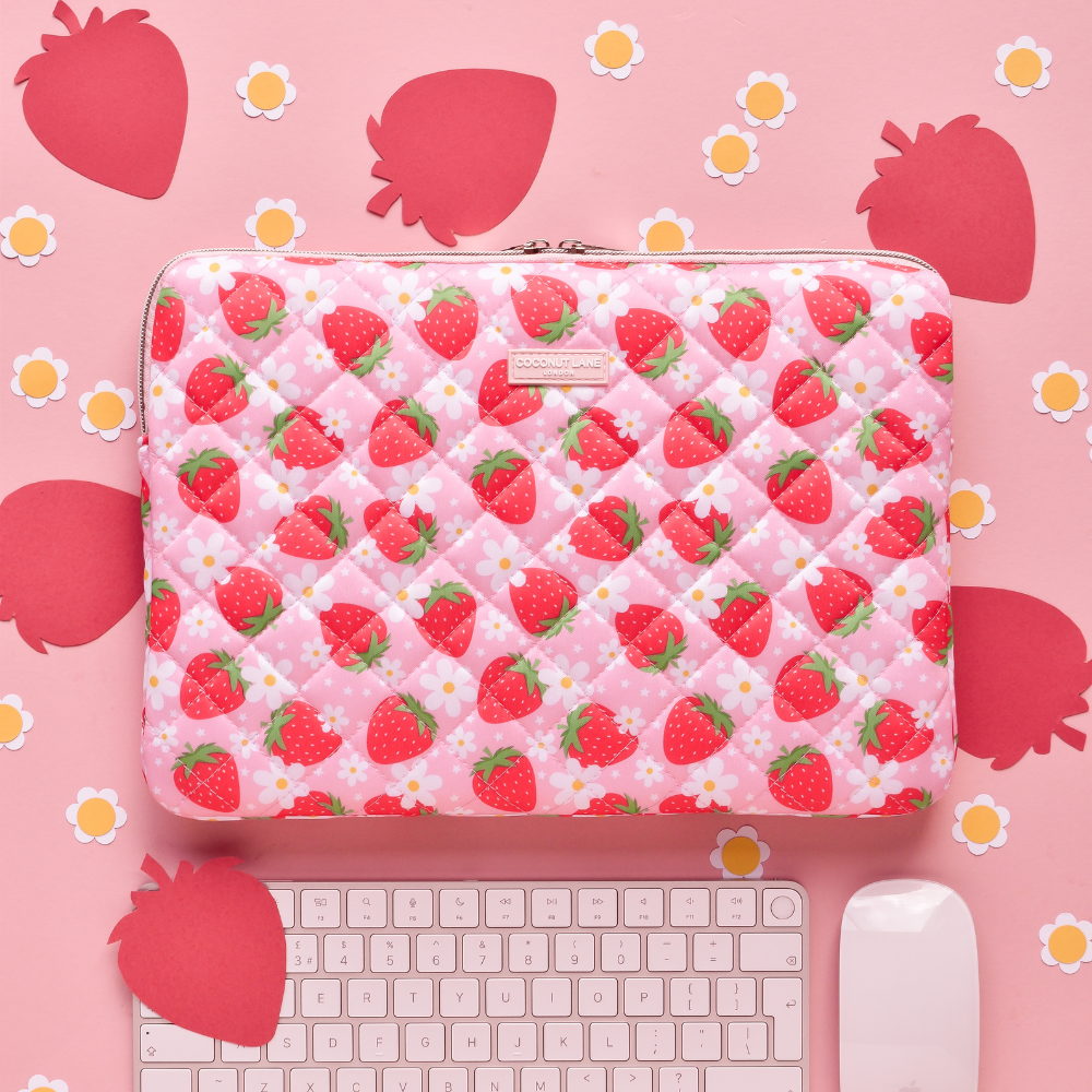 Quilted Berry Cute Strawberry Laptop Sleeve