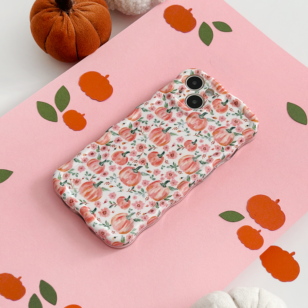 Wavy Phone Case - Ditsy Pumpkins