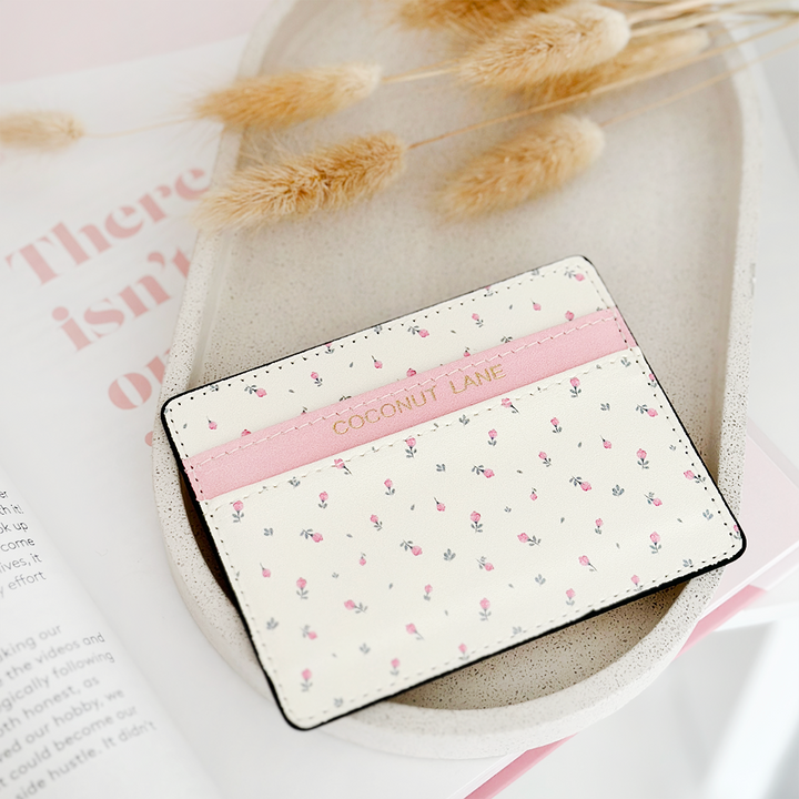 Ditsy Floral White Card Holder