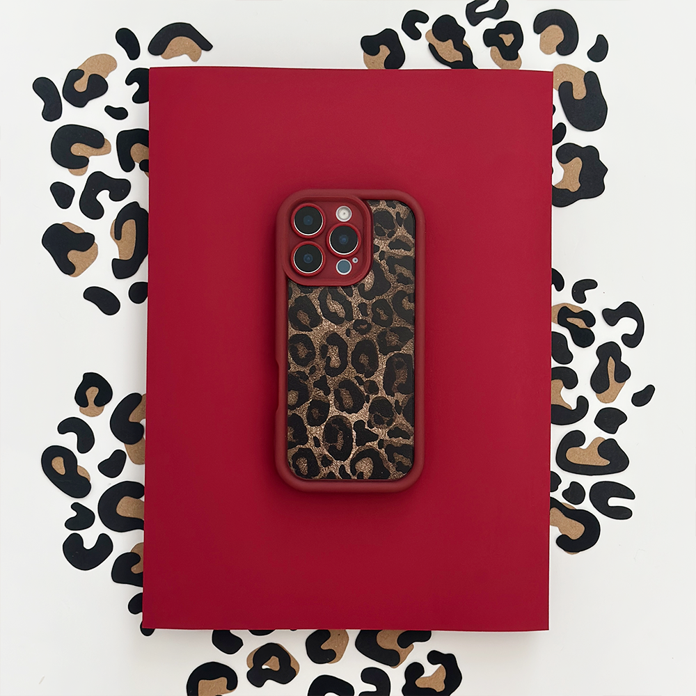 Burgundy Leopard Phone Case