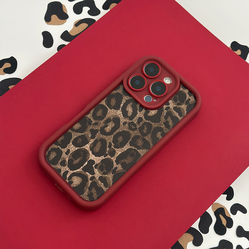 Burgundy Leopard Phone Case