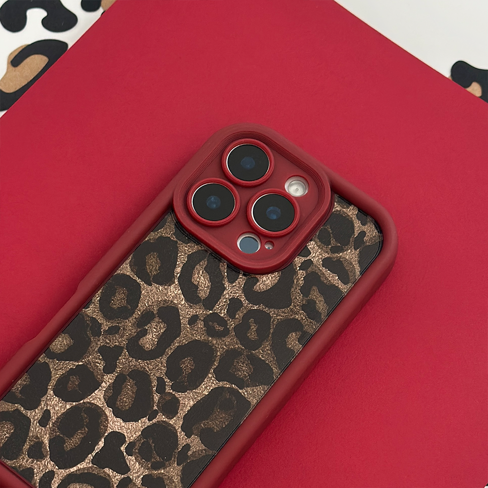 Burgundy Leopard Phone Case