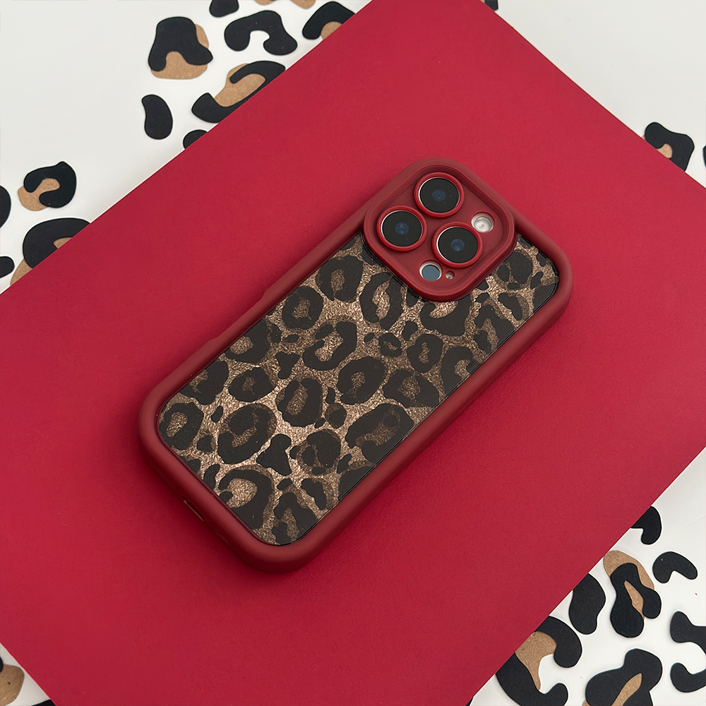 Burgundy Leopard Phone Case