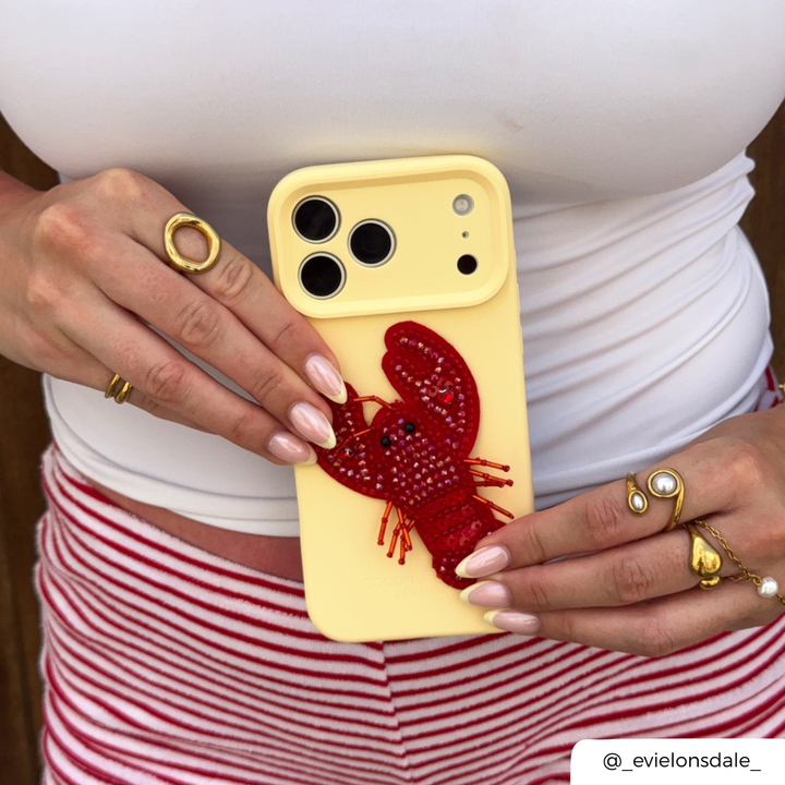Beaded Phone Patch - Lobster